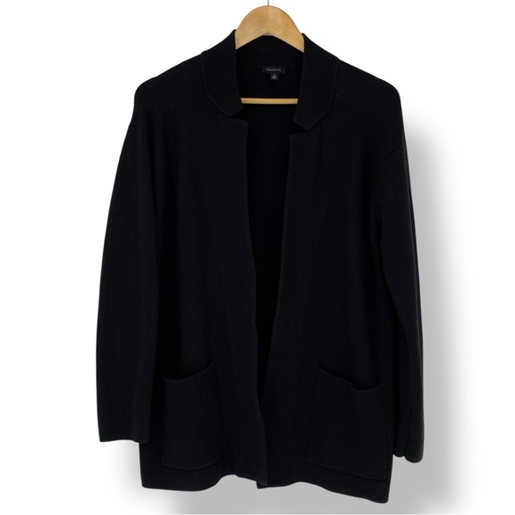 Talbots black mock collar open front cardigan Women's size Medium - Picture 1 of 10